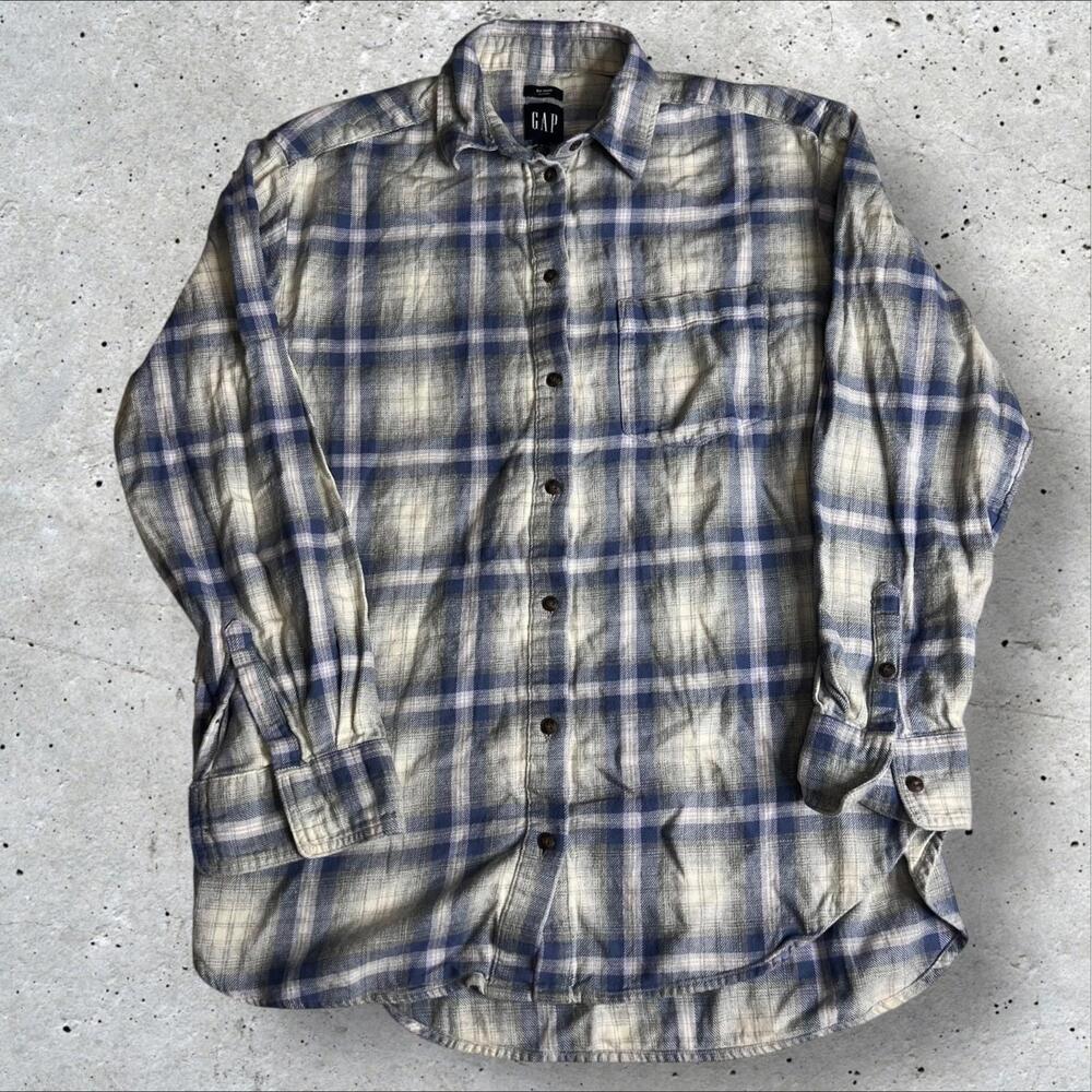 GAP Mens Plaid Flannel Button‎ Down Shirt